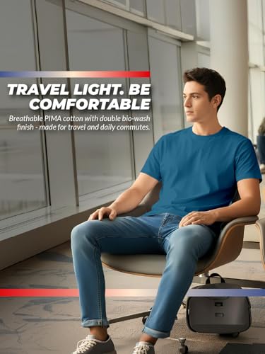 Image of 100% PIMA Cotton T Shirt for Man | Premium Men T-Shirts Regular Fit | Half Sleeve Round Neck Cotton Tshirt for Man | Mens Tees Made for Indian Climate | Available in 10 Colours