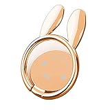 LoyaForba Cell Phone Ring Holder 360° Rotation Thin Universal Animal Rabbit Phone Finger Ring Stand for iPhone X 8 7 6 Plus 6s 5 5s, Samsung Galaxy S8 S7 Edge,Fit for Magnetic Car Mount(Rose Gold)