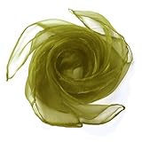 Whakano 10 Stück Square Jongliertücher Seidentücher Chiffontücher,Performance Tanztücher,Gymnastiktücher Jonglier Tücher Schals für Tanzen,Jonglieren,Sensorisches,Tanztücher,60cm,Olivgrün
