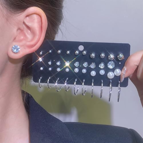 image for IFNODO 47pcs Silver Jewelry Set With 3 PCS Necklace, 11 PCS Bracelet,2