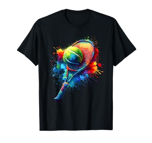 Splash Art Raquette de tennis colorée T-Shirt