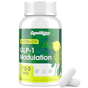 GLP-1 Modulatie 750mg voor Gewichtsbeheersing, Onderdrukking van Eetlust & Darmgezondheid, Natuurlijk GLP Supplement, GLP-1 LevelsBooster (Pack of 1)