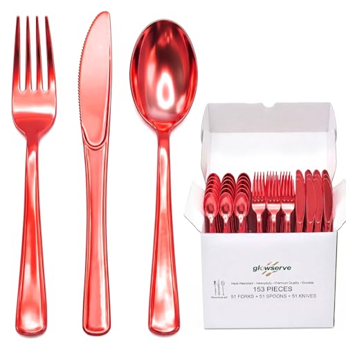 153 Pack Disposable Plastic Silverware Set Cutlery Set - image 1