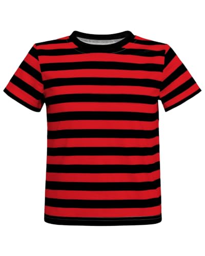 Prebene Boys Striped T Shirt Pugsley Addams Shirt Kids Halloween Costumes Mime Bank Robber T-Shirts