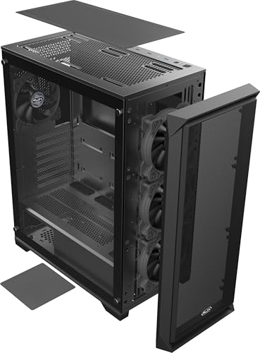 RAIJINTEK Arcadia 41 Black, Mid-Tower PC Case, Minimalist Design, Tempered Glass, 4 x 120 mm Fan Pre-installed, High Airflow for Quiet & Clean Gaming Builds, ATX Support - Image 4
