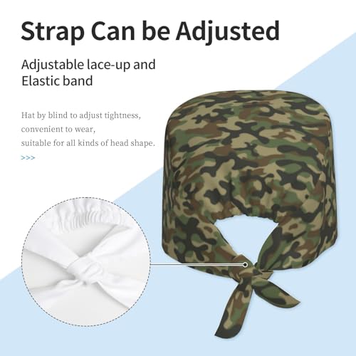 Image of Adjustable Working Cap Breathable Unisex Women Men Elastic Bandage Tie Back Hats Scrub Nursing Doctor Surgeon Cap