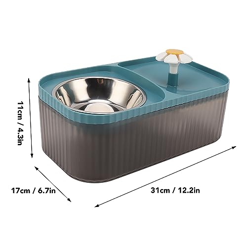 Fuente de agua y comedero para gatos 2 en 1 azul miniatura 2