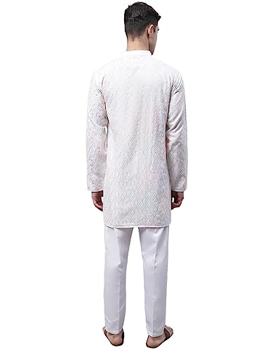 Image of Jompers Men's Cotton Embroidered Straight Kurta Pyjama Set
