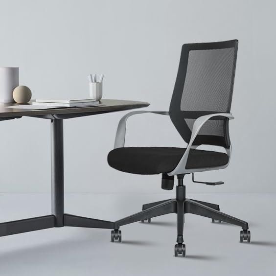 ROSE® Finch Mesh Mid - Back Ergonomic Office Chair | Study Chair | Revolving Chair | Computer Chair | Work from Home (Black)