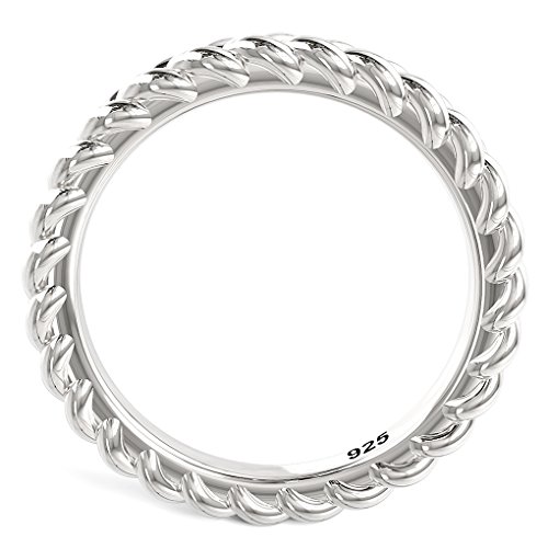 Metal Factory 925 Sterling Silver Braid Style Stackable Eternity Ring3