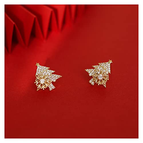 Boucles d'oreilles arbre de Noël HJMMHX pendantes et élégantes en flocon de neige pour femme