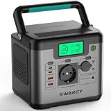 SWAREY Tragbare Powerstation S550, 555Wh Solargenerator mit 550W (1100W Spitze) AC, 140W Bidirektionale Schnellladung USB-C, Notstromaggregat für Outdoor Camping Wohnmobil Zuhause