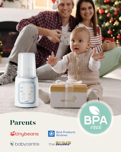 Image of Grownsy Bottle Warmer, 8-in-1 Fast Baby Milk Warmer with Timer for Breastmilk or Formula, Accurate Temperature Control, Multifunctional Baby Bottle Warmers for All Bottles- Blue