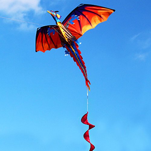 Kingjinglo Kite/Kite Accessories, New 3D Dragon Kite with Tail Kites for Adult Kites Flying Outdoor 100m Kite Line - Thumbnail 3
