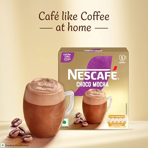 Image of Nescafe Gold Choco Mocha Instant Coffee Premix, 125gm (5 Sachets x 25gm) (Pack of 2)
