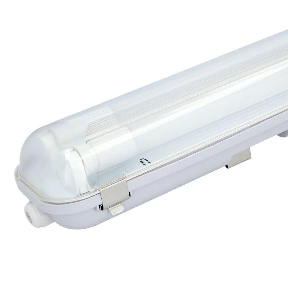 HOFTRONIC Ecoseries - LED impermeabile da 150 cm, doppio IP65-4000 K, bianco neutro, 48 W, 8400 lm (175 lm/W), senza sfarfallio e catenabile, attacco T8 G13 incluso. 2 tubi LED