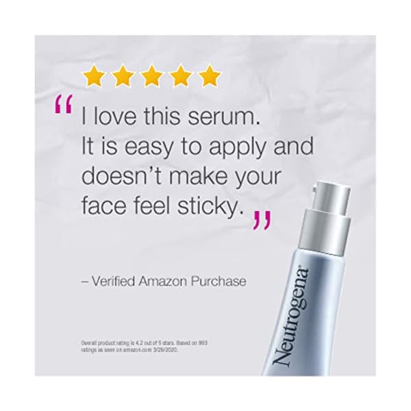 Neutrogena Rapid Wrinkle Repair Retinol Anti-Wrinkle Face Serum with Hyaluronic Acid, Daily Anti-Aging Facial Serum for Fine Lines & Wrinkles, Mineral Oil- & Dye-Free, 1 fl. oz