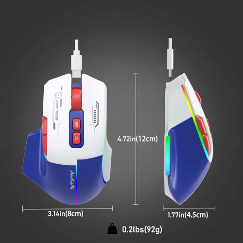 Image of Wireless Gaming Mouse，Rechargeable Mouse with 3 Adjustable DPI up to 1600, 7 Programmable Keys, RGB Breathing Lights, Compatible with Laptop, Chromebook, PC, Desktop, Mac, Notebook(Blue)