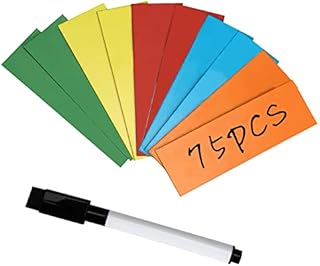 75 PCS Magnetic Dry Erase Labels, Flexible Magnetic Label Stickers For School, Office, Warehouse, Suit for Fridge, File cabinet 7.5 x 2.5 cm