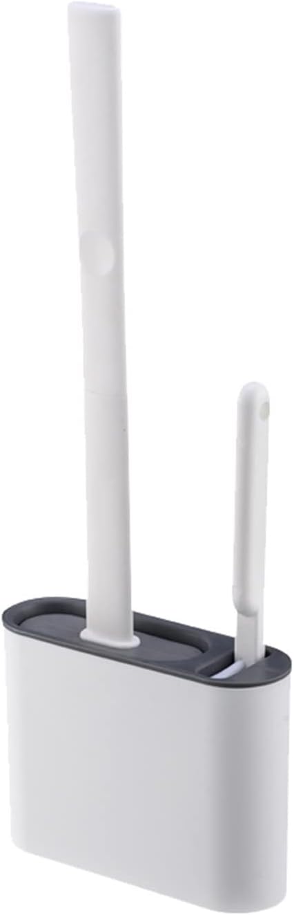 Toilet Brush Household Toilet Wall-Mounted Silicone Wash Toilet Brush Wall-Mounted Cleaning Set Combination Cleaning Set Toilet Bowl Brush and Holder (Col (Brass)
