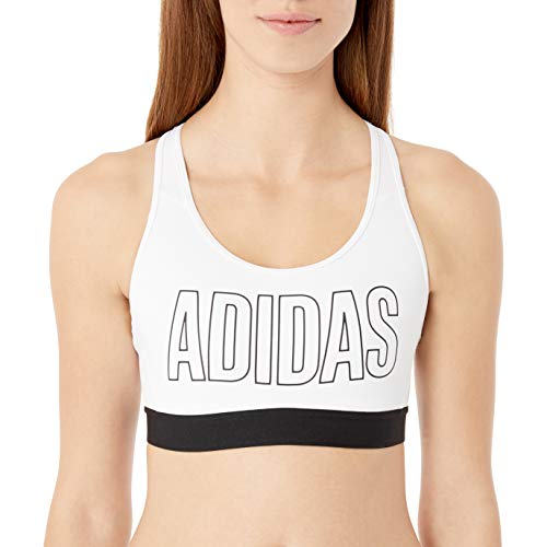 adidas Women's Don't Rest Alphaskin Sport Branded Bra White/Black Medium