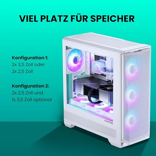 Phanteks Eclipse G400A Mid-Tower PC Case – DRGB, Tempered Glass Panel, High Airflow Design, Tool-Free Installation, Matte White - Image 3