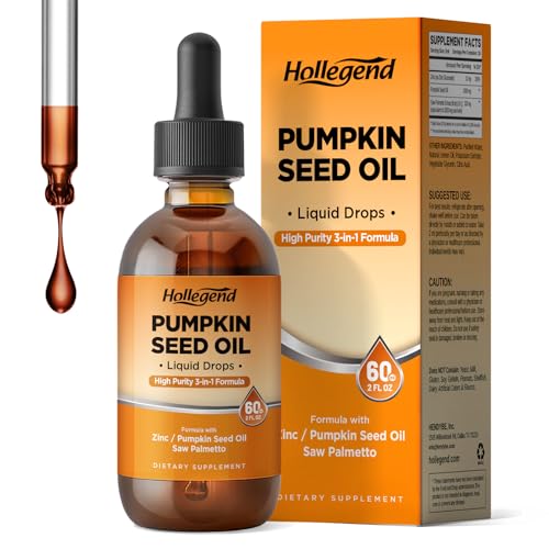 Pumpkin Seed Oil - DHT Blocker for Men Women Hair Growth, Organic Pumpkin Seed Extract with Saw Palmetto for Prostate & Urinary Health, Cold Pressed Supplements Liquid Drops, Lemon, Vegan, 2 Fl Oz