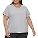 Calvin Klein Performance Women's Plus Size Soft Everyday Short Sleeve T-Shirt, Pearl Grey Heather, 1X