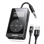 UGREEN Bluetooth 5.3 Transmitter Receiver with aptX, 32H Long Playtime, Dual Connection, Mic for Calls, 2-in-1 Bluetooth Adapter for Airplane, Car, TV, Headphone, Airpods, Speaker