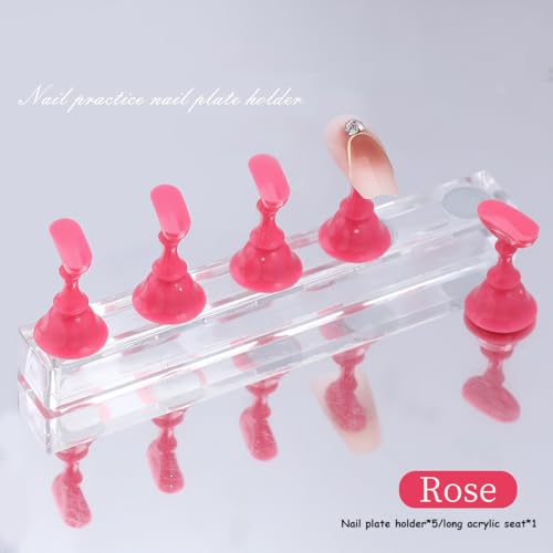 Soporte acrílico magnético para práctica de uñas 3 sets miniatura 3