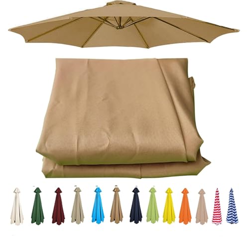 UWOBTN Toldo de Recambio de Sombrilla 2/2.3/2.5/2.7/3 Metros 6/8 Varillas Impermeable Cubierta de Repuesto para Sombrilla para Jardín, Patio, Piscina, Terrazas(B4,6ribs 250cm/8.2ft)