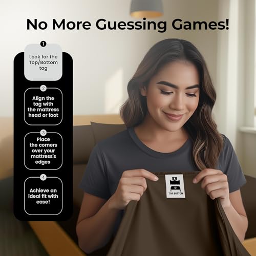 Image of Utopia Bedding Queen Fitted Sheet - Bottom Sheet - Deep Pocket - Soft Microfiber - Shrinkage and Fade Resistant - Easy Care -1 Fitted Sheet Only (Brown)