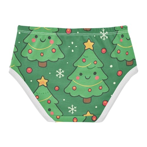 1-piecing Hip Design Girls' Panties Breathable Underwear for Toddler Girls Christmas Trees in Sizes 2T,3T, 4T, 5T, 6Y and 8Y2