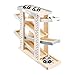 mamabrum Circuit de Course de Voitures 39 X 30 X 19 cm - Toboggan en Bois 3 Niveaux avec Parking + 4 Voitures Incluses 39*30*19cm - Jouet Premier Âge