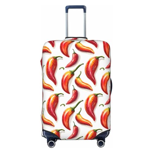 Luggage Cover Protector - Red Chili Pepper Print Fit 18-21 Inch Suitcase Covers for Luggage