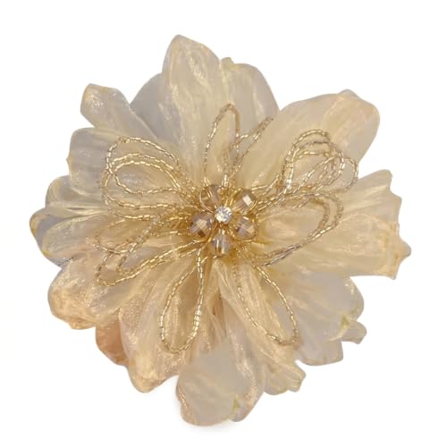 Broches à fleurs de qualité supérieure épingle dorée légère style rétro chic pour veste