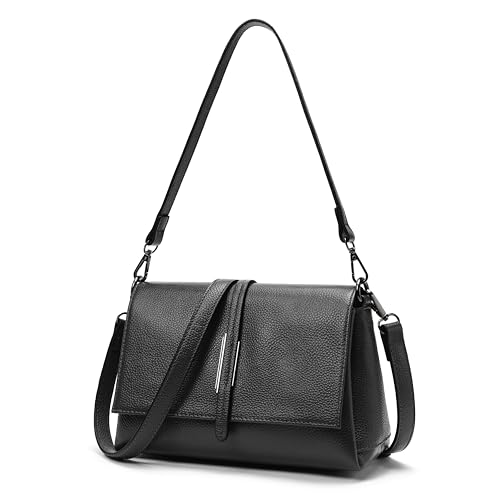 Women Small Genuine Leather Shoulder Bag Soft Crossbody Purse for Lady Handbag