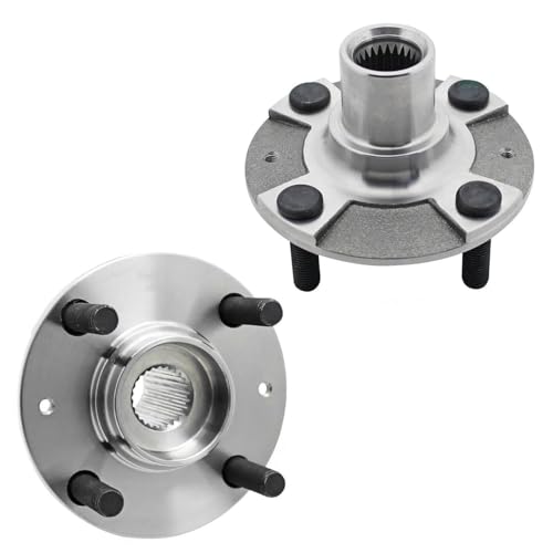 Image of Detroit Axle - 12pc Front Loaded Knuckles Kit for 2014-2017 Hyundai Accent, 2 Steering Knuckles 2 Wheel Hubs 2 Wheel Bearings 2 Sway Bars 2 Lower Ball Joints 2 Outer Tie Rods 2015 2016 Replacement