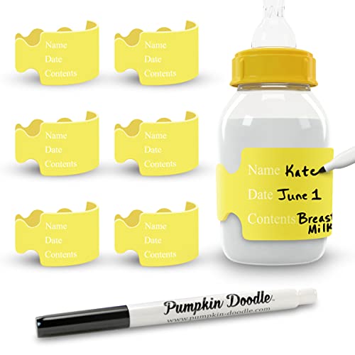 Image of Pumpkin Doodle The Original Write and Reuse Baby Bottle Labels for Daycare