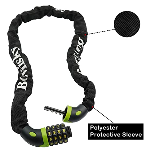 Boviisky Bike Chain Lock, 4 Digit Resettable Combination Heavy Duty Bicycle Chain Lock,3 Feet Long. #TOP2