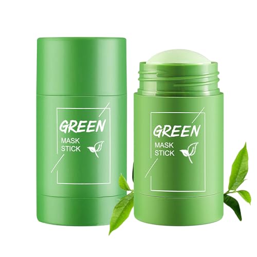 2 lápices de máscara de té verde, elimina puntos negros, máscara de arcilla, limpieza profunda de poros, equilibra el contenido de grasa, hidrata y nutre todo tipo de piel.