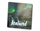 1 imán cuadrado de Islandia, luces del norte islandés, viajes, vacaciones, fotos, nevera, viajes, vacaciones, familia, amigos, mujeres y hombres, #83123
