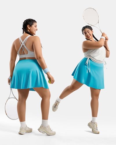 Image of Women's Tennis Skorts with 2 Pockets Plus Size Golf Skirts High Waisted Pleated Athletic Skirt for Pickleball Running