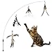 TTcat Cat Wand Toys, 35' Flexible Steel Wire and 4PCS Cat Feather Toys Cat Teaser Toy Refills, Interactive Cat Toy Wand Kitten Toys for Indoor Cats to Play Chase Exerciseâ€¦