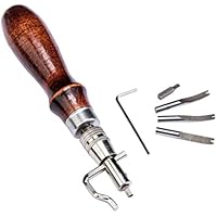 ULTNICE 7pcs Leather Craft Stitching Groover Edger Beveler Leather Working Kit de Herramientas
