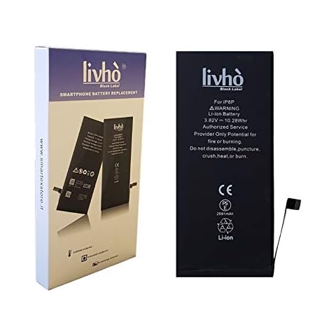 livhò® Black Label Battery replacement compatible with iPhone 8 Plus [NO Cycles; Lasts longer] Cover