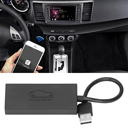 Aramox Adaptador de carplay sem fio, adaptador sem fio USB Carplay Dongle ABS preto universal para I