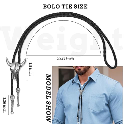 Image of Bolo Tie for Women Men, Western Bolo Tie Rodeo Cowgirl Cowboy Tie Bolo Ties Cowboy Accessories for Men Women