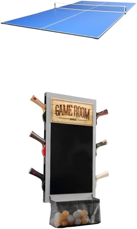 JOOLA Tetra - 4 Piece Ping Pong Table Top for Pool Table + JOOLA Game Room Organizer and Dart Scoreboard