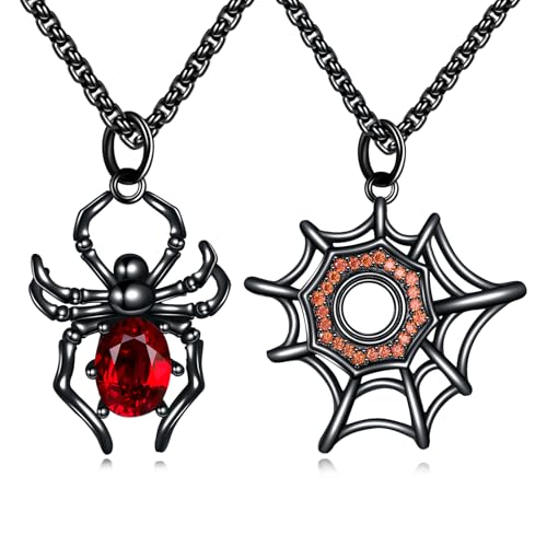 Collier araignée argent sterling 925 DAYLINLOVE couple gothique fin